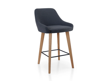 PREMIERE BAR OAK - High fabric stool with footrest by 5A Design - view 2